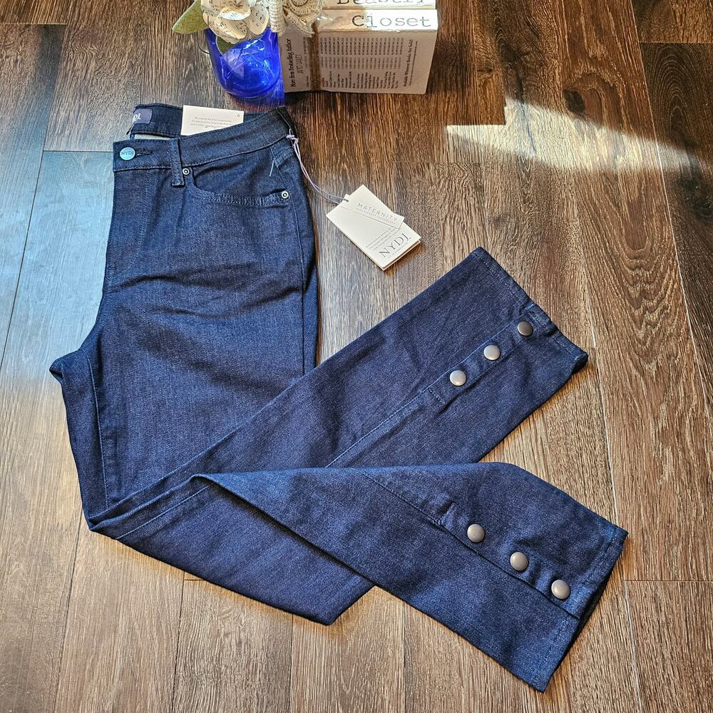 NYDJ Jeans Dark Blue Sheri Slim Ankle Mid Rise Waist Jean Pants 6 NWT